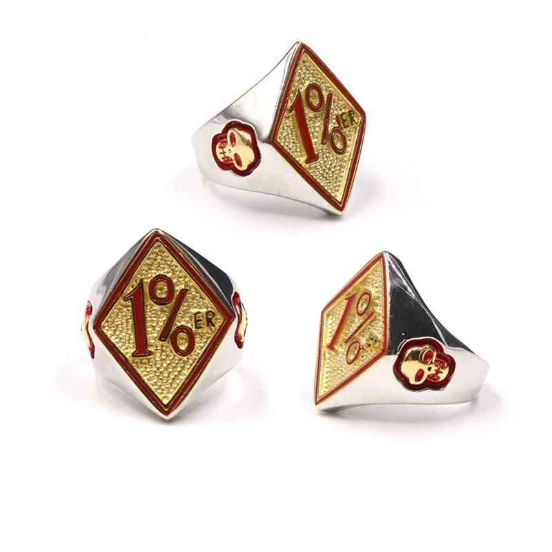 gold red Размер 9-18, новинка, крутая Мода 316, нержавеющая сталь, красное золото, байкерское кольцо с черепом, 1% er, кольцо с черепом, вечерние ювелирные изделия, кольцо больше размера - Цвет основного камня: gold red