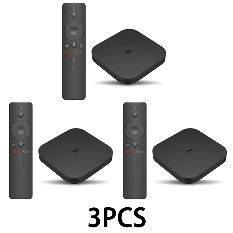 MI TV box s 3pcs Оригинальная глобальная Xiaomi Mi ТВ коробка S 4K ТВ-приставка Android ТВ 8,1 со сверхвысоким разрешением Ultra HD, 2G 8G WI-FI Google Cast Netflix IPTV Set-Top Box 4 Media Player - Цвет: MI TV box s 3pcs