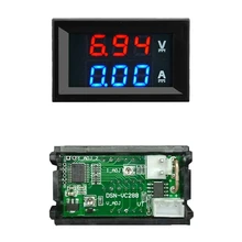 Mini voltímetro amperímetro digital dc 100v 10a, painel amperímetro voltímetro medidor de corrente detector teste led duplo 0.56 pol carro de exibição automática