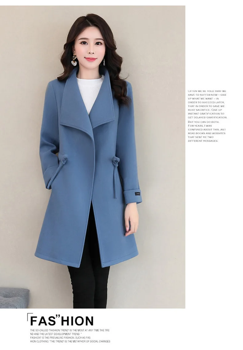 Осень и зима Mzyg1819 корейский стиль модная шерстяная куртка пальто Женская Шерсть