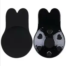 Женская силиконовая форма-ups без спинки без бретелек наклейки самоклеющиеся гелевые волшебные палочки Невидимый дышащий милый бюстгальтер «кролик»