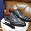 Size 6-13 Handmade Mens Wingtip Oxford Shoes Genuine Calf Leather Traditional Brogue Dress Shoes Wedding Formal Shoes for Men ► Photo 3/6