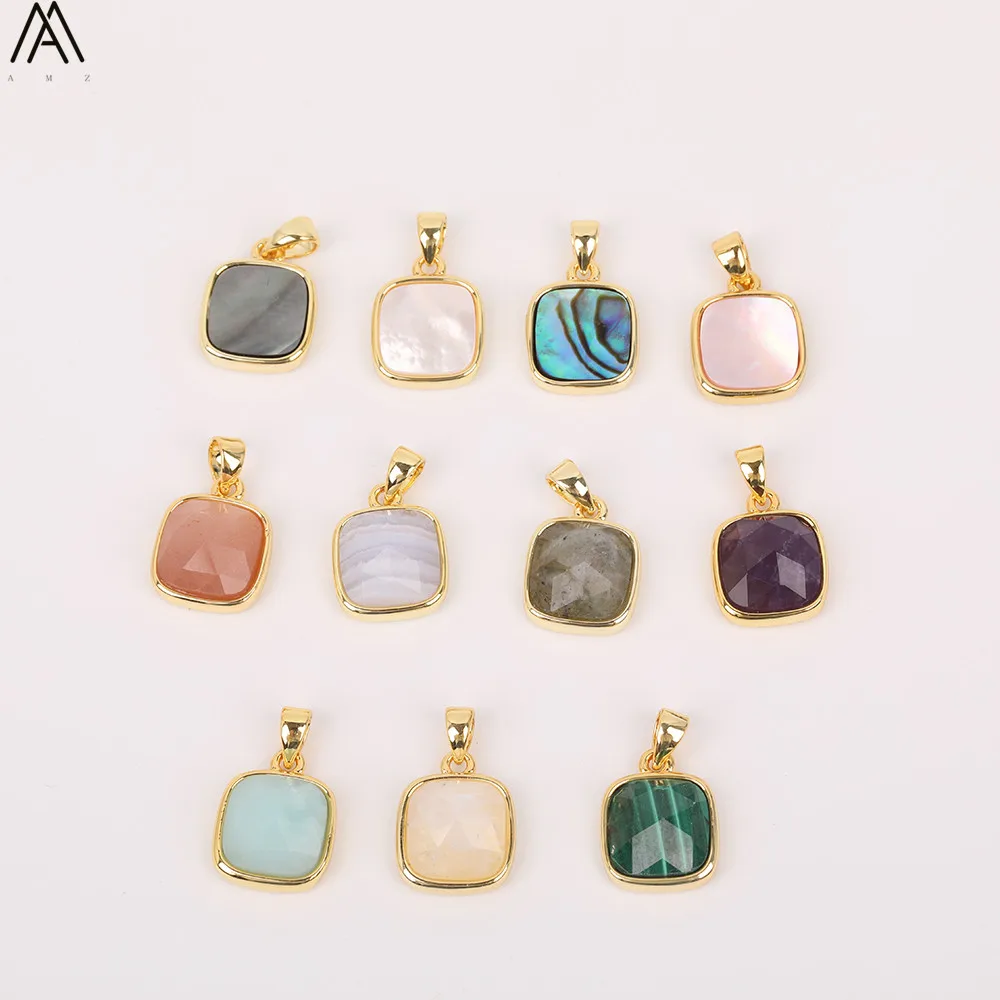 Ожерелье с подвеской из натурального камня Amazon ожерелье гранеными квадратными