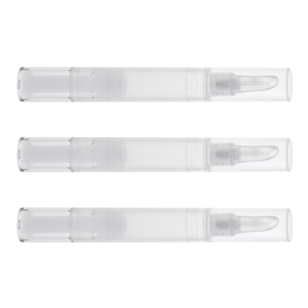 3pcs Empty Twist Pen Silicone Tip Cosmetic Container Lip Gloss Balm Tube 5ml