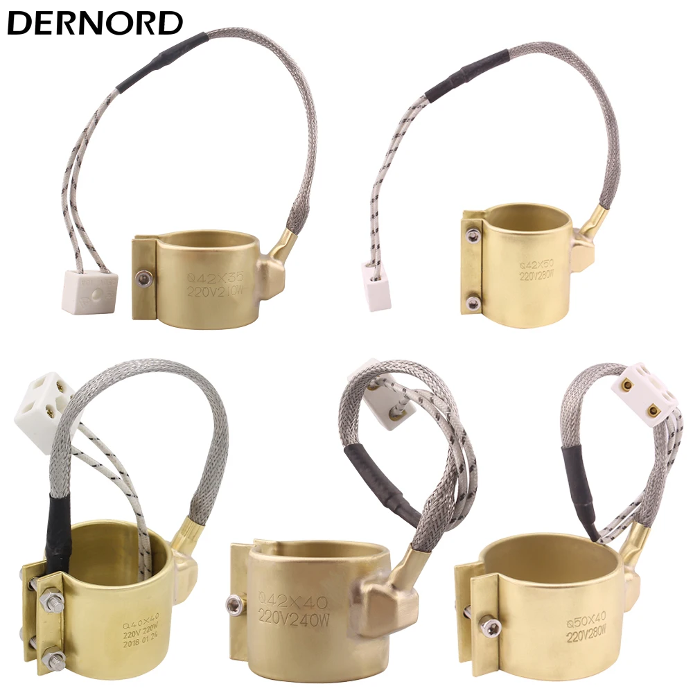 DERNORD-barril de cobre eléctrico, calentador de banda de bronce para extrusora, 220v, 220w/210w/240w/280w