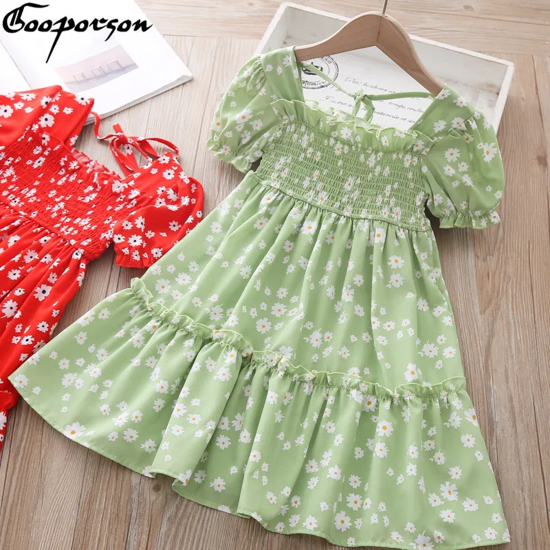Модные платья для маленьких девочек Gooporson шифоновое платье принцессы с цветочным