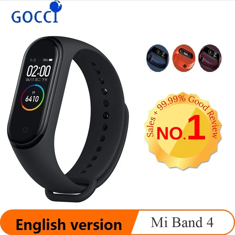 Xiaomi mi смарт-браслет 4, 3 цвета, AMOLED экран, mi Band 4, смарт-браслет, фитнес-браслет, Bluetooth, спортивный водонепроницаемый смарт-браслет