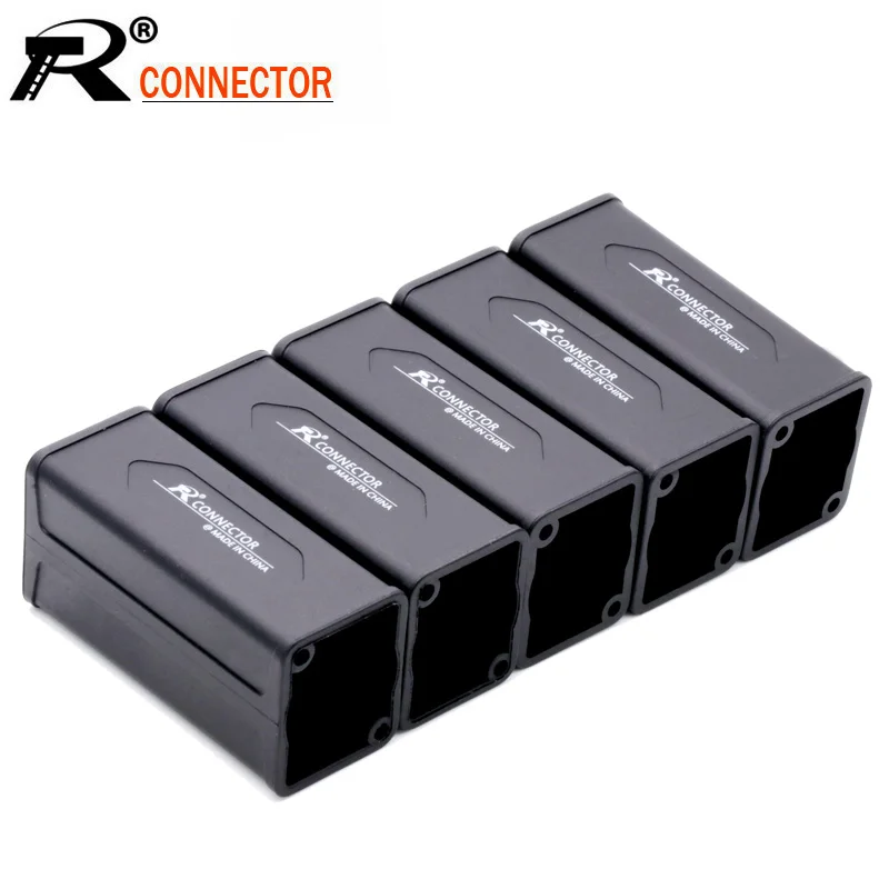100pcs/lot AC Power Device Coupler Case Plastic Housing Shell for Power Connector XLR 6.35mm Extender DIY Casing with Screws
