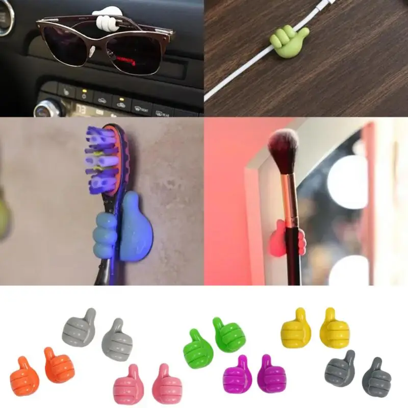

Multifunctional Clip Handy Holder Key Hook Small Thumb Hook Silicone Seamless Hook Headphones Storage Wire Arranger