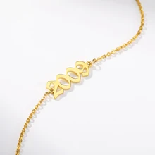 Пользовательские браслеты 2009 года браслет для женщин Персонализированная Дата номер от 1990 до Золотая Серебряная цепочка Ювелирные изделия на заказ