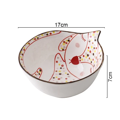 Creative Cartoon Cute Ceramic Breakfast Bowl Dish Dessert Fruit Snack Plate 