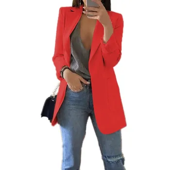 

Helisopus 2020 New Elegant Slim Women Blazers Jacket Spring Autumn Female Work Office Solid Business Notched Blazer Feminino