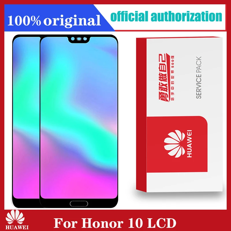 100% Оригинальный ЖК дисплей с рамкой + олеофобным покрытием для HUAWEI Honor 10 сенсорный