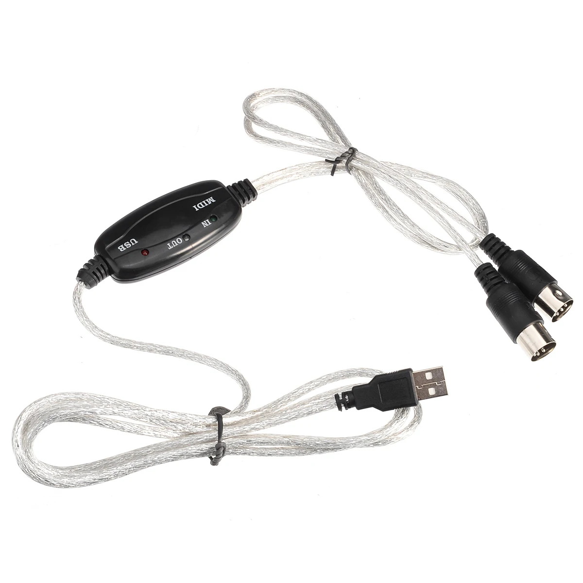 

1.8M MIDI Interface to USB Cable Converter Connector PC to Synthesizer Music Keyboard Cable Adapter Plug For Home Music Studio
