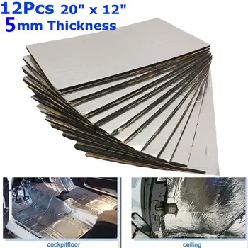 

12pcs 5mm Car SUV Sound Proofing Deadener Heat Noise Insulation Closed Cell Foam Interior Accessories Sheets