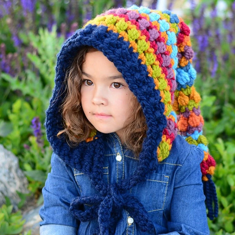 Kids Winter Hats Handmade Crochet Elf 