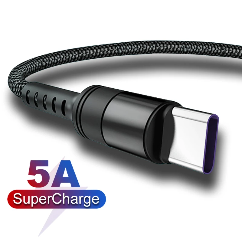 5А кабель типа C Supercharge для Huawei P30 Mate 20 USB мобильный телефон зарядный Samsung S9 S8 Xiaomi Redmi