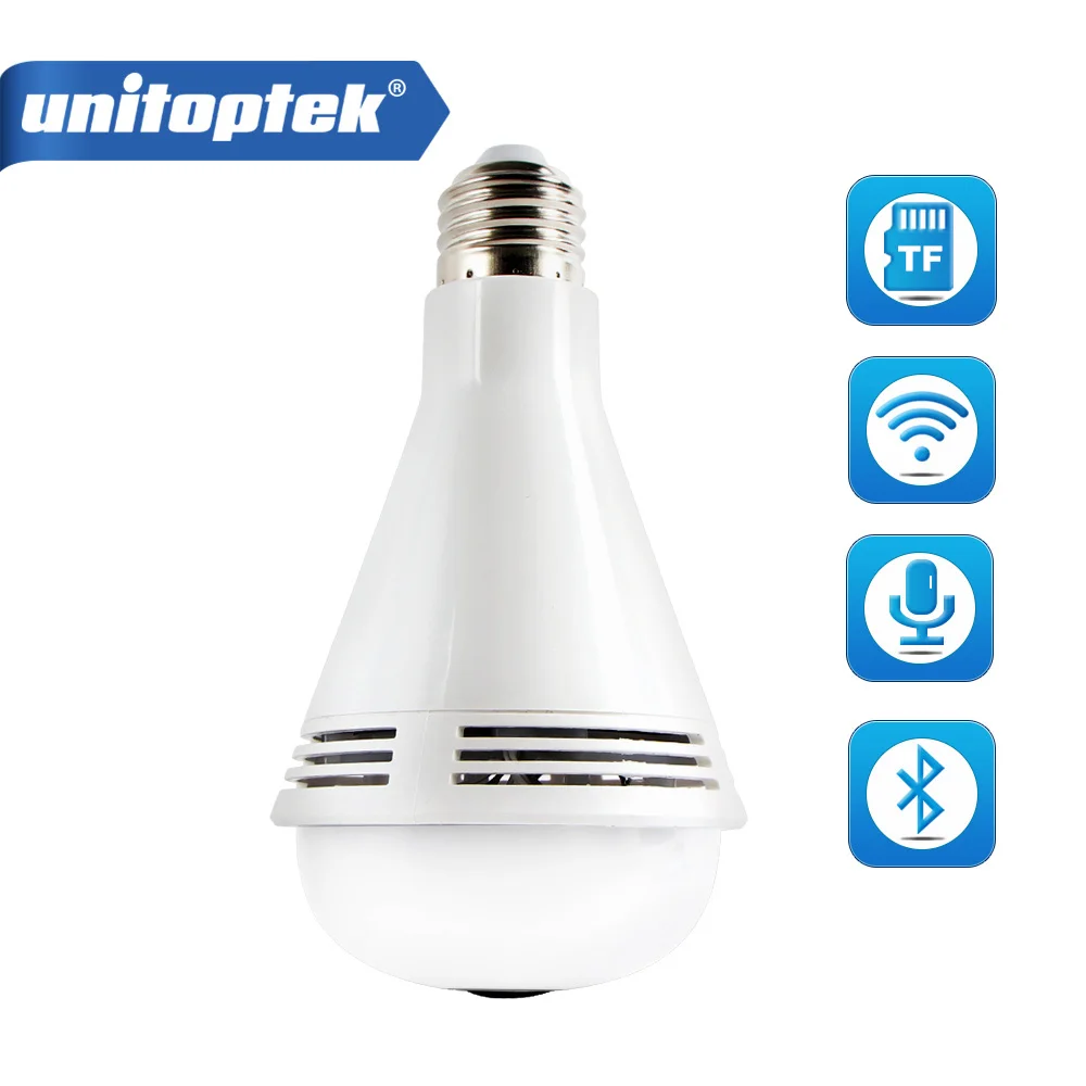 

HD 960P Panoramic Light Bulb WIFI Camera Bluetooth Music Smart Speaker Home CCTV IP Camera Wi-Fi Security 3D VR Mini Cam P2P
