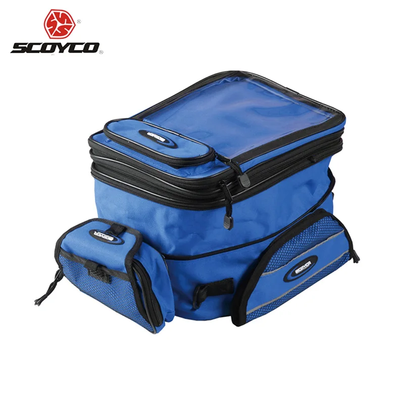 SCOYCO оригинальная универсальная мотоциклетная сумка для масляного бака, водонепроницаемая багажная сумка, мотоциклетная Магнитная сумка, сумка для топливного бака