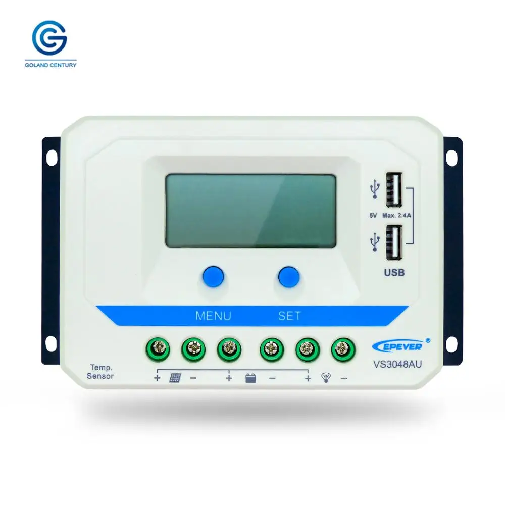 VS3048AU30A EPever 30A 60A за максимальной точкой мощности, Солнечный Контроллер заряда 12V 24V 36V 48V авто 3048AU 6048AU двойной USB зарядка Порты - Цвет: VS3048AU30A
