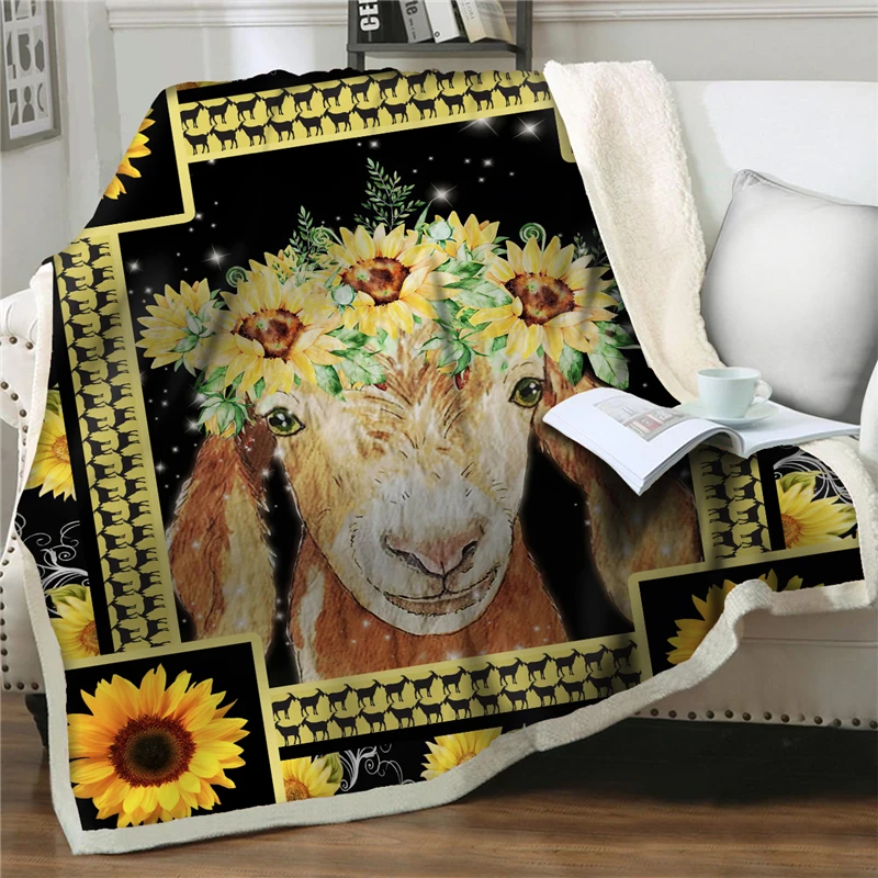 

Sherpa Blanket Animal sheep Bedspread Plush Throw Blanket for Bed Sofa Bedding Thicken blanket soft Flannel Blanket quilts cover