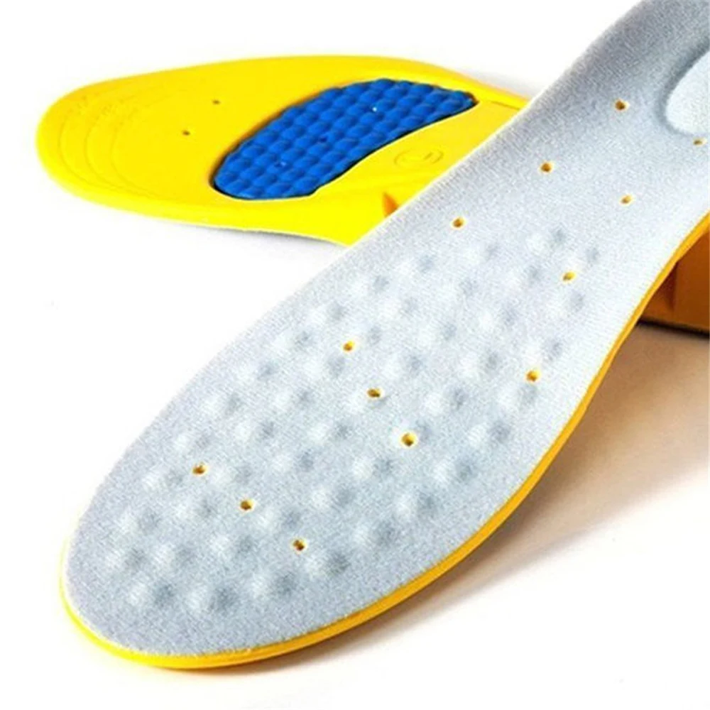 Memory Foam обувная стелька, смягчающая Подкладка Вставка для поддержки свода для обуви серый+ желтый ортопедические объемные стельки