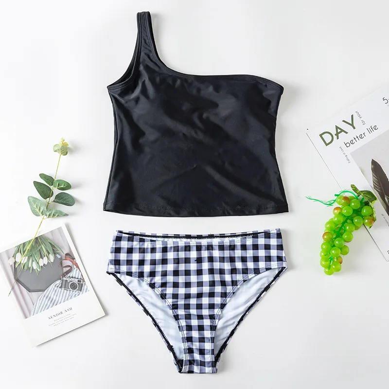 

Roseheart Summer Sexy Black Bikini Set Women One Shoulder Swimsuit Backless Swimwear Bathing Suit Female Biquini Holiday Swim