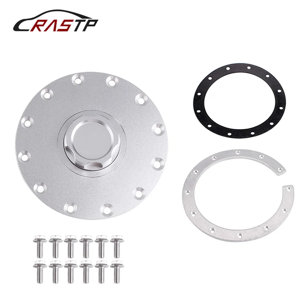 

Billet Aluminum Universal Fuel Cell/Surge Tank Cap with 12 Bolting Holes CAR PART with Opening for RI Fuel Cells RS-OCC042