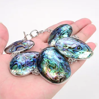 

GuaiGuai Jewelry Natural 35mm Paua Abalone Shell Bracelet