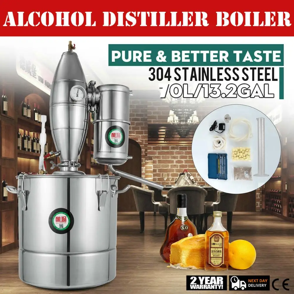 

70L Alcohol Distiller Moonshine Boiler Make Brew Kit Water Brewing