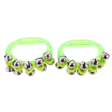 2x Ручной Ударный барабан Jingles Bell Tamborine рукопожатие кольцо пластик для тренировки захвата игрушки