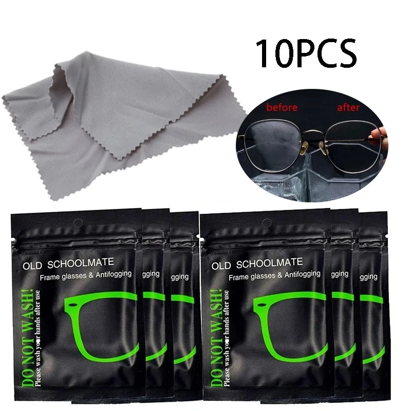 10pcs Reusable Antifog Wipes Glasses Premoistened Antifog Lens Cloth