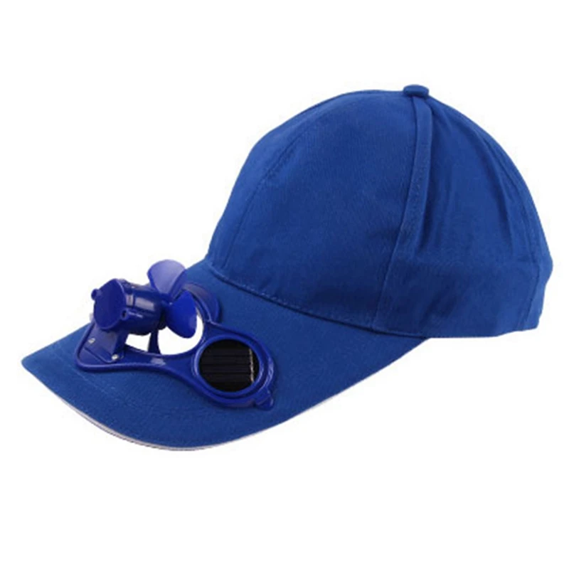 Solar Panel Powered Fan Cooling Baseball Cap Summer Sport Outdoor Travel New Running Cap - Цвет: BL