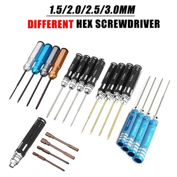 

4PCS RC Tools Hex Wrenches Screwdriver Tools Titanium Plating Hardened 1.5 1.65 2.0 2.5 3.0mm Screw Driver Set for RC Model Accs