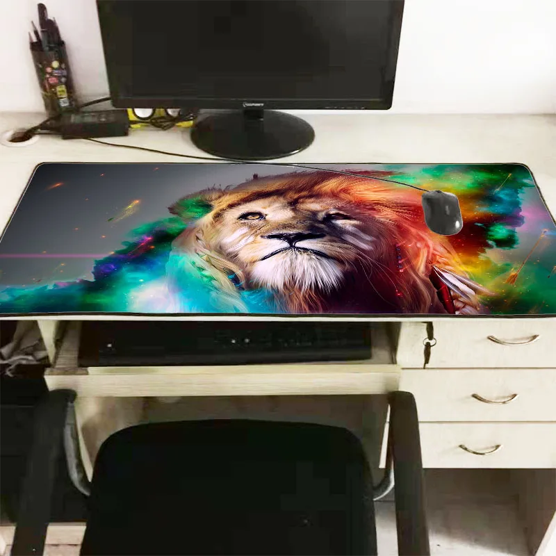XGZ Anime Cartoon Lion Large Mouse Pad Laptop Gamer  Mat Speed Keyboard  for Lol Csgo Dota 2 Xxl