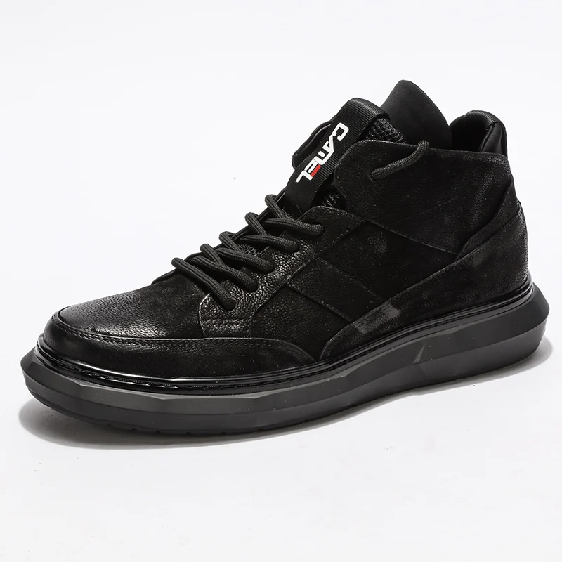 A942006051Black CAMEL/Новинка; Мужская обувь; сезон осень-зима; мужские повседневные удобные кожаные туфли из натуральной кожи - Цвет: A942006051Black