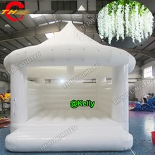 5x4 м высокое качество надувной Свадебный батут для продажи, коммерческий ПВХ брезент надувной замок с цветочным декором