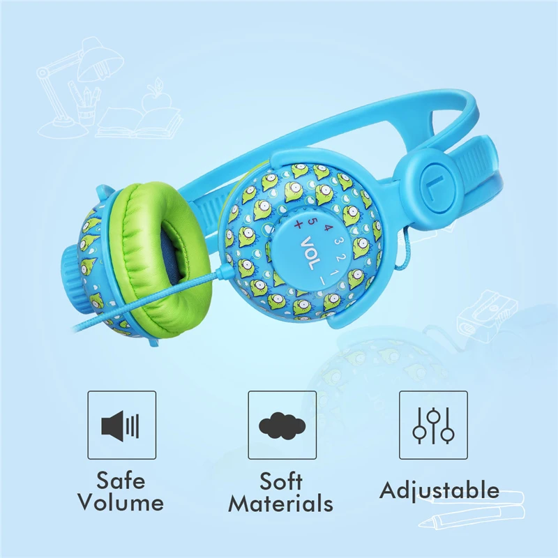 EasySMX Headphones Kids Headset Headphones 80 85dB Child Safe Volume Music Headset for Xiaomi iPhone iPad Smartphones Best Gifts