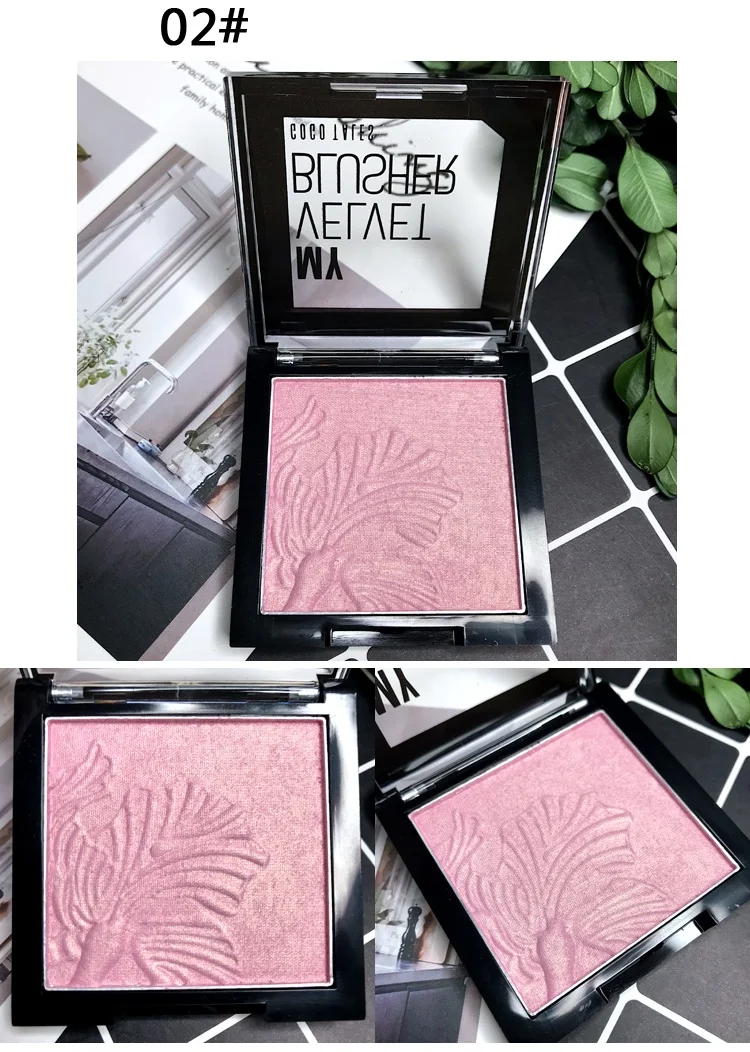 02 Мерцающий Блеск Хайлайтер для лица Румяна прессованная пудра хайлайтер палитра Осветление кожи контур Iluminador Maquiagem Косметика - Цвет: 02