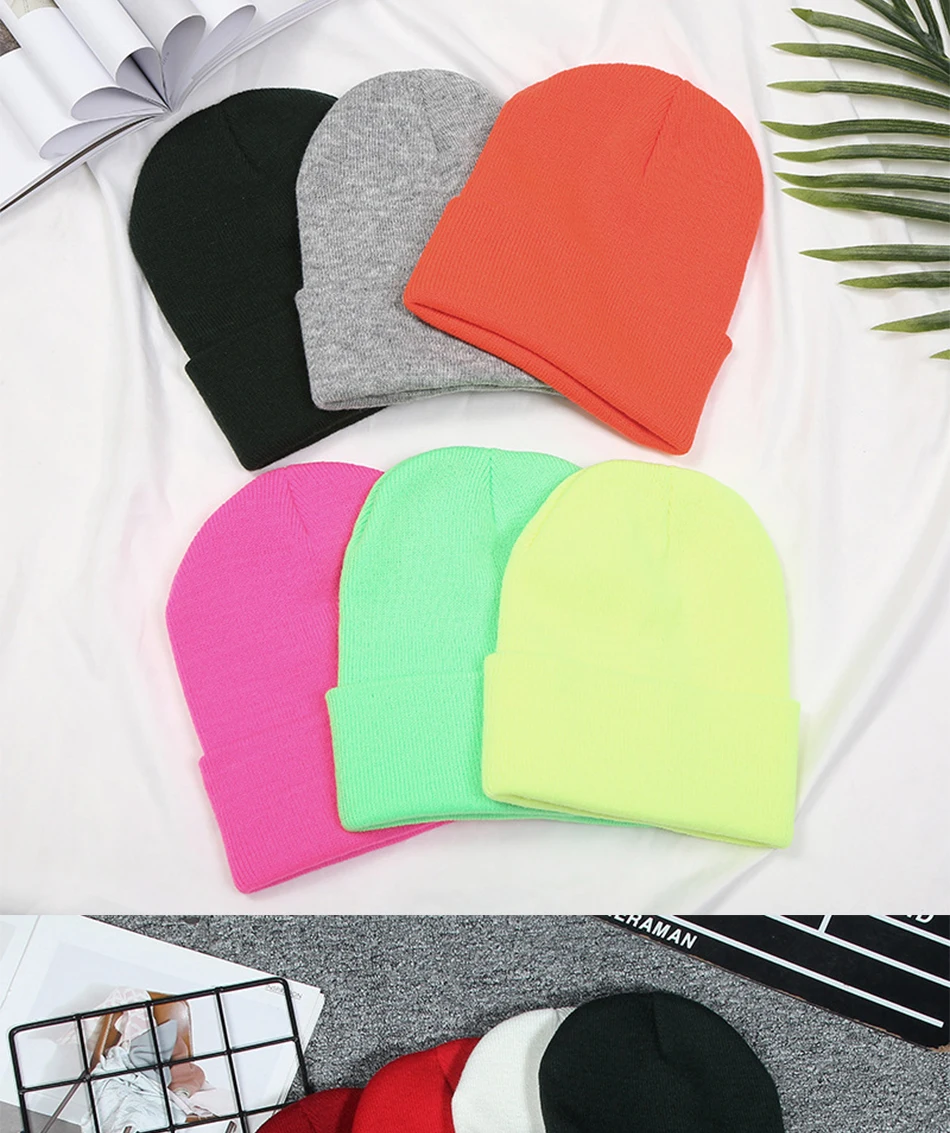 beanie skully hat 13 Colorways New Autumn Winter Solid Color Cotton Cashmere Beanies Bonnets For Woman Unisex Warm Knitted Simple Hat Wholesales winter beanie