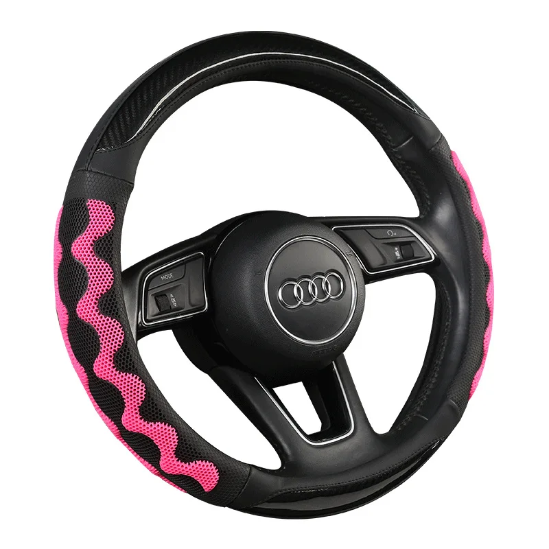 

Car Supplies Steering Wheel Cover Small Car Genuine Leather Wheel Cover SUV Four Seasons Universal Sweat Absorbing Anti-slip Cow