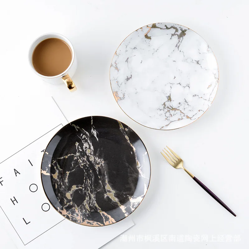 Скандинавские блюда керамическая мраморная тарелка десертный торт для