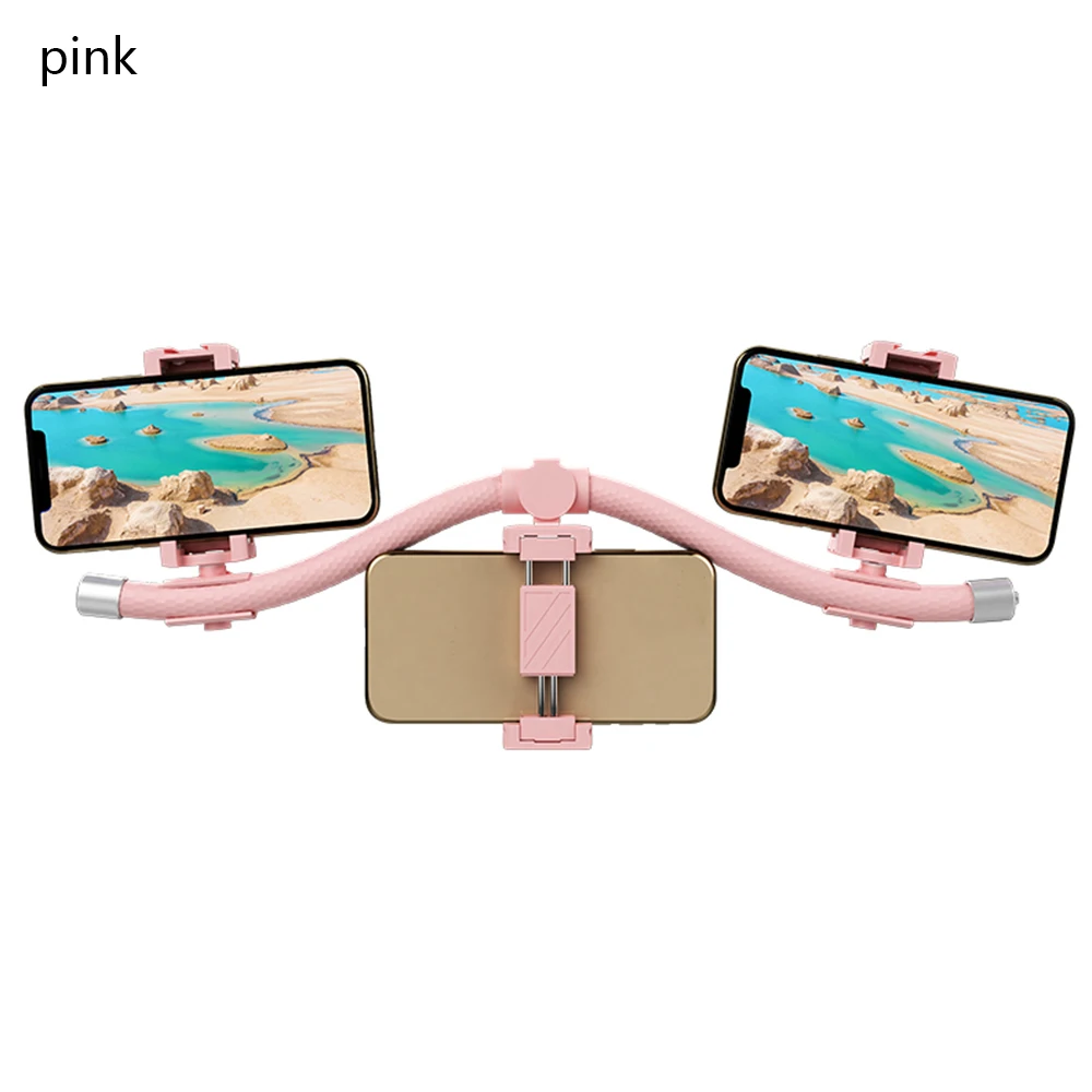 Pink Многофункциональный штатив с несколькими клипсами для настольного вещания кронштейн для телефона заполняющий светильник держатель для мобильного телефона - Цвет: Pink