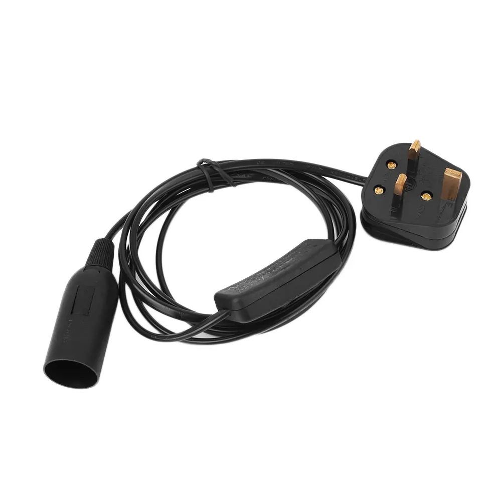 UK plug Светильник-модулятор силовой светильник с регулятором освещенности приспособление DIY запасные части ВКЛ./ВЫКЛ. Шнур Регулируемый контроллер Черный 1,7 м электрический - Цвет: UK plug