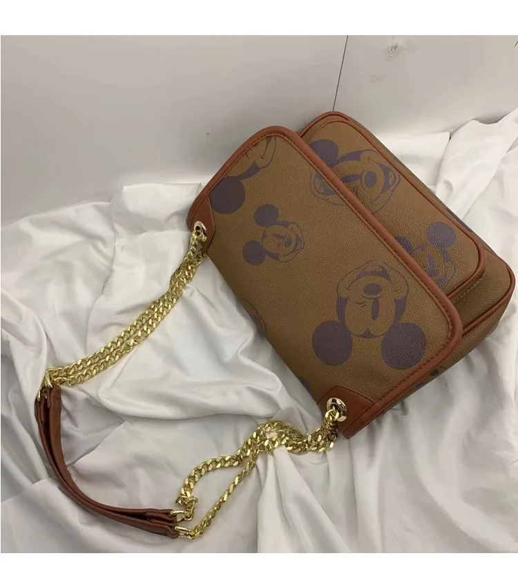 Высокое качество Микки Маус сумки женская сумка через плечо дамская сумка с двойной цепочкой из искусственной кожи сумка для хранения Tote Bolso Mujer - Цвет: B