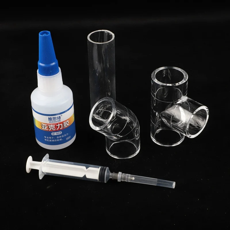 Aquascape Glue Acrylic Glue PC Board Special Adhesive Aquarium Fish Tank PMMA Plexiglass Acrylic Pipe Plate Glue Rapid Curing Strong Adhesive