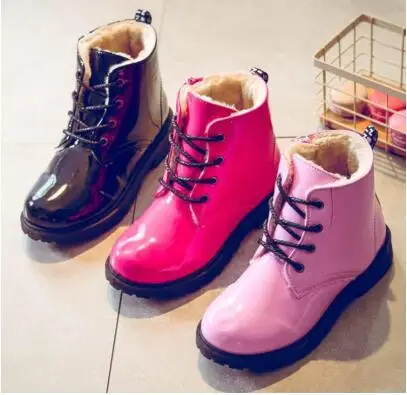 Hot sale Children Martin Boots PU Leather Waterproof Kids Snow Boots Brand Boys Fashion Girls Sneakers Rubber Boots School