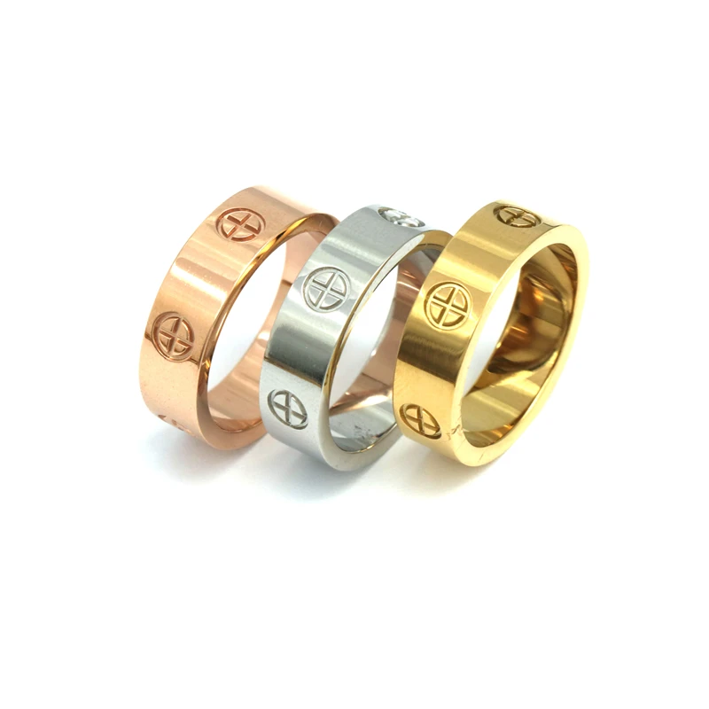 Обручальное кольцо из титановой стали для женщин и мужчин, ювелирные кольца