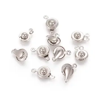

20Sets Iron Snap Clasps for Bracelets Necklace Jewelry Making Fastener Hooks Connector Charms DIY Accessories 12x9mm, Hole: 1mm