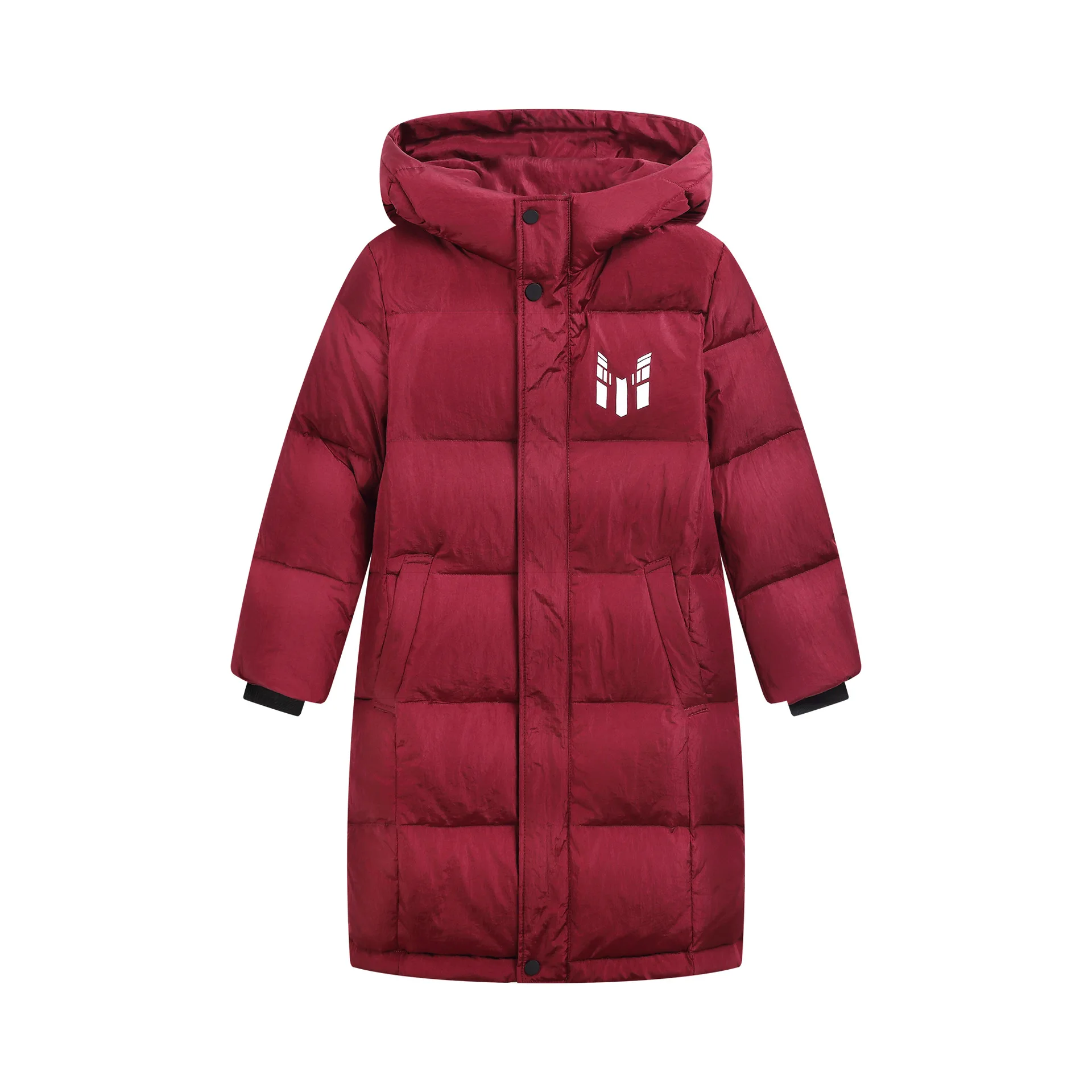Wine red Детские зимние куртки-пуховики для девочек и мальчиков от 3 до 10 лет, зимняя куртка для детей, плотная одежда для девочек, теплая верхняя одежда, пальто - Цвет: Wine red